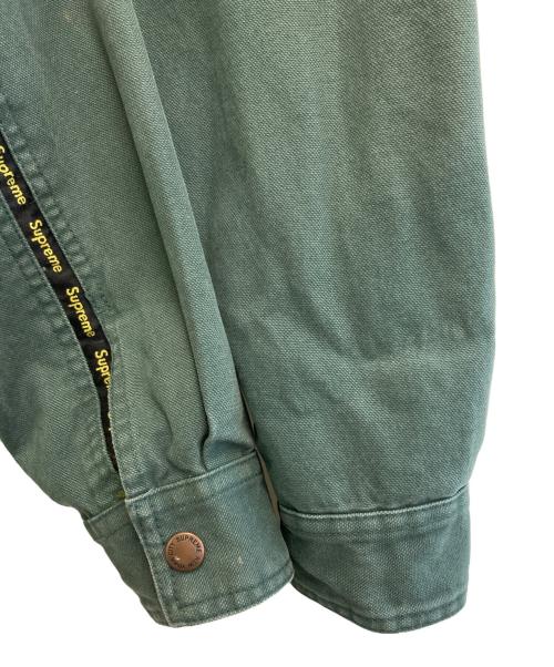 SUPREME（シュプリーム）Supreme (シュプリーム) Logo Taping Work Shirt グリーン サイズ:Sの古着・服飾アイテム