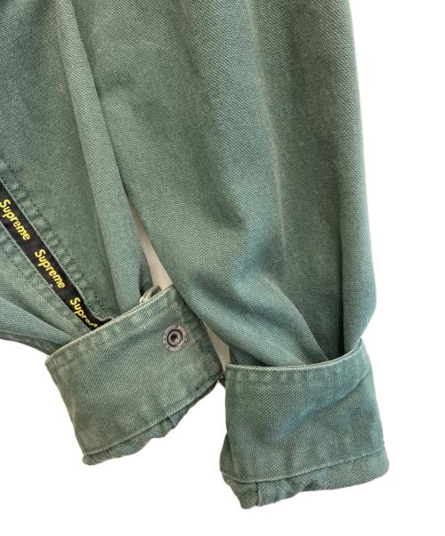 SUPREME（シュプリーム）Supreme (シュプリーム) Logo Taping Work Shirt グリーン サイズ:Sの古着・服飾アイテム