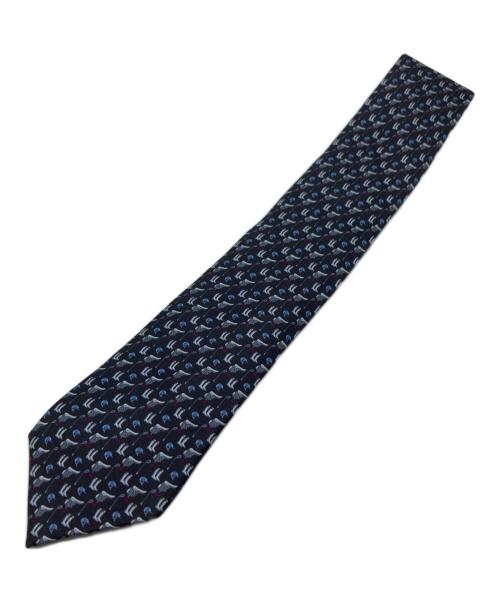 HERMES（エルメス）HERMES (エルメス) 騎手柄ネクタイ グレー サイズ:FREEの古着・服飾アイテム