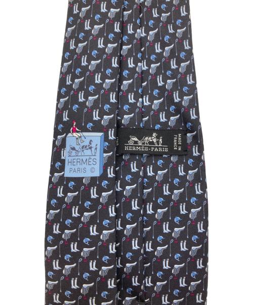 HERMES（エルメス）HERMES (エルメス) 騎手柄ネクタイ グレー サイズ:FREEの古着・服飾アイテム
