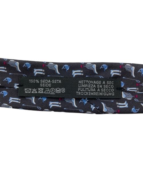 HERMES（エルメス）HERMES (エルメス) 騎手柄ネクタイ グレー サイズ:FREEの古着・服飾アイテム