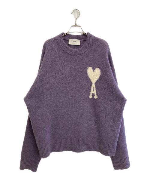AMI Alexandre Mattiussi（アミアレクサンドルマテュッシ）AMI Alexandre Mattiussi (アミアレクサンドルマテュッシ) アルパカブレンドニット パープル サイズ:XLの古着・服飾アイテム