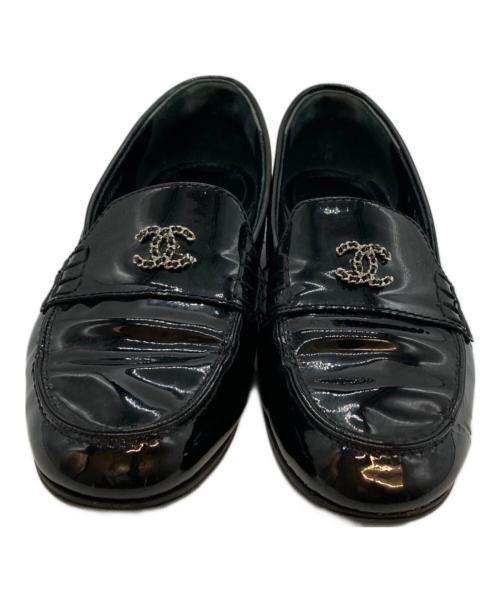 CHANEL（シャネル）CHANEL (シャネル) ココマークチェーンローファー ブラック サイズ:SIZE 37Cの古着・服飾アイテム