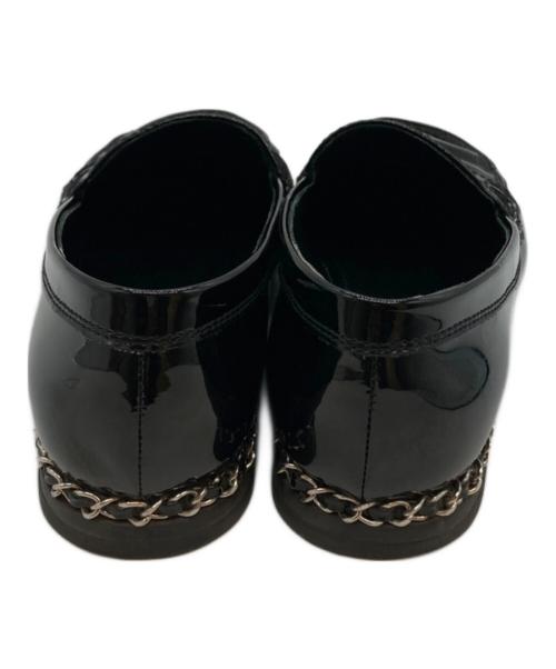 CHANEL（シャネル）CHANEL (シャネル) ココマークチェーンローファー ブラック サイズ:SIZE 37Cの古着・服飾アイテム