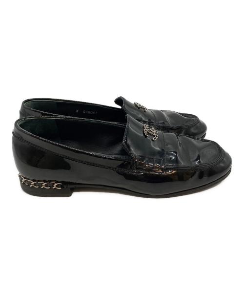 CHANEL（シャネル）CHANEL (シャネル) ココマークチェーンローファー ブラック サイズ:SIZE 37Cの古着・服飾アイテム