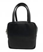 MORMYRUSモルミルス）の古着「GLOSS LEATHER CUBE TOTE」｜ブラック