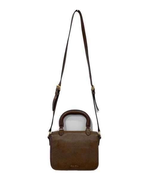 MIU MIU（ミュウミュウ）MIU MIU (ミュウミュウ) 2WAYショルダーバッグ ブラウンの古着・服飾アイテム