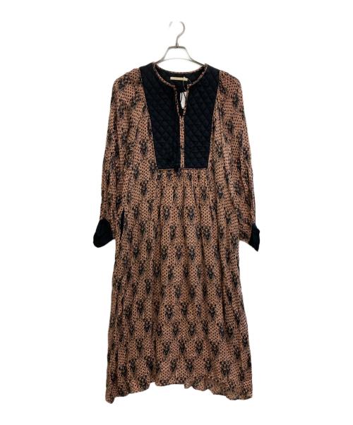 ne quittez pas（ヌキテパ）ne quittez pas (ヌキテパ) 切替ワンピース ブラウン サイズ:-の古着・服飾アイテム