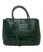 SANKYO SHOKAI三京商会）の古着「クロコダイルレザー2WAYバッグ」｜グリーン