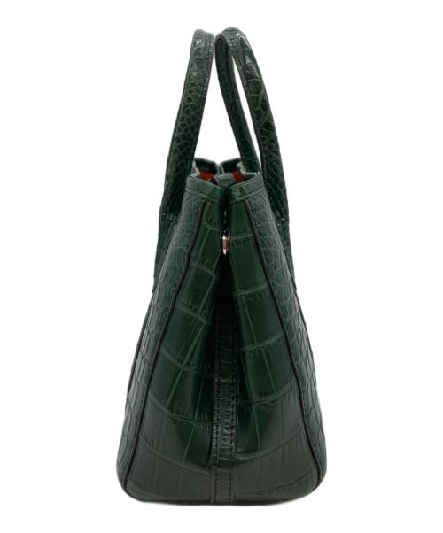 SANKYO SHOKAI（三京商会）sankyo shokai (三京商会) クロコダイルレザー2WAYバッグ グリーンの古着・服飾アイテム