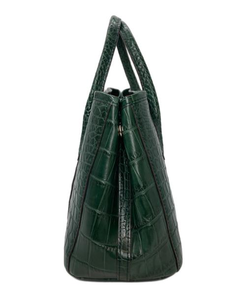 SANKYO SHOKAI（三京商会）sankyo shokai (三京商会) クロコダイルレザー2WAYバッグ グリーンの古着・服飾アイテム