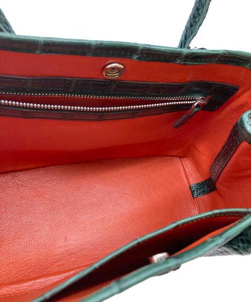 SANKYO SHOKAI（三京商会）sankyo shokai (三京商会) クロコダイルレザー2WAYバッグ グリーンの古着・服飾アイテム