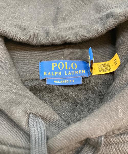 POLO RALPH LAUREN（ポロ・ラルフローレン）POLO RALPH LAUREN (ポロ・ラルフローレン) リラックスドフィットロゴフリースフーディ ブラック サイズ:SIZE Lの古着・服飾アイテム