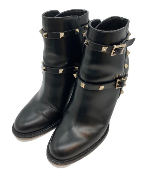 VALENTINO GARAVANI（ヴァレンティノ・ガラヴァーニ）VALENTINO GARAVANI (ヴァレンティノ・ガラヴァーニ) スタッズブーツ ブラック サイズ:SIZE 38 2/1の古着・服飾アイテム
