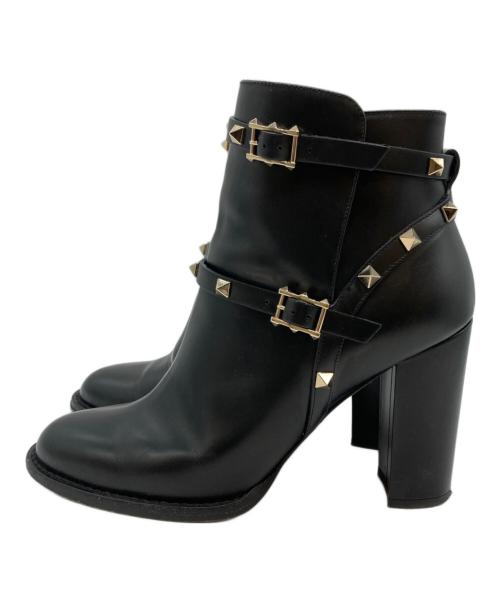 VALENTINO GARAVANI（ヴァレンティノ・ガラヴァーニ）VALENTINO GARAVANI (ヴァレンティノ・ガラヴァーニ) スタッズブーツ ブラック サイズ:SIZE 38 2/1の古着・服飾アイテム