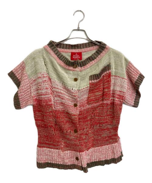 Vivienne Westwood（ヴィヴィアンウエストウッド）Vivienne Westwood (ヴィヴィアンウエストウッド) ダメージニット半袖カーディガン マルチカラー サイズ:00の古着・服飾アイテム