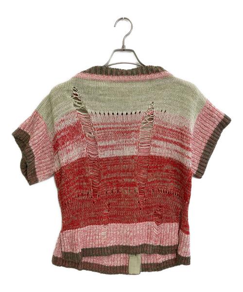 Vivienne Westwood（ヴィヴィアンウエストウッド）Vivienne Westwood (ヴィヴィアンウエストウッド) ダメージニット半袖カーディガン マルチカラー サイズ:00の古着・服飾アイテム