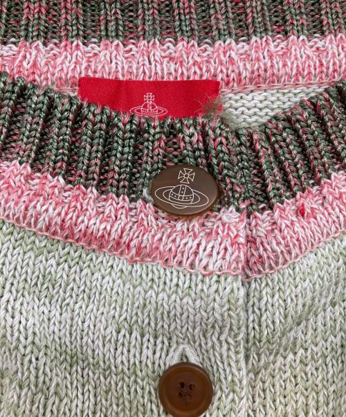 Vivienne Westwood（ヴィヴィアンウエストウッド）Vivienne Westwood (ヴィヴィアンウエストウッド) ダメージニット半袖カーディガン マルチカラー サイズ:00の古着・服飾アイテム