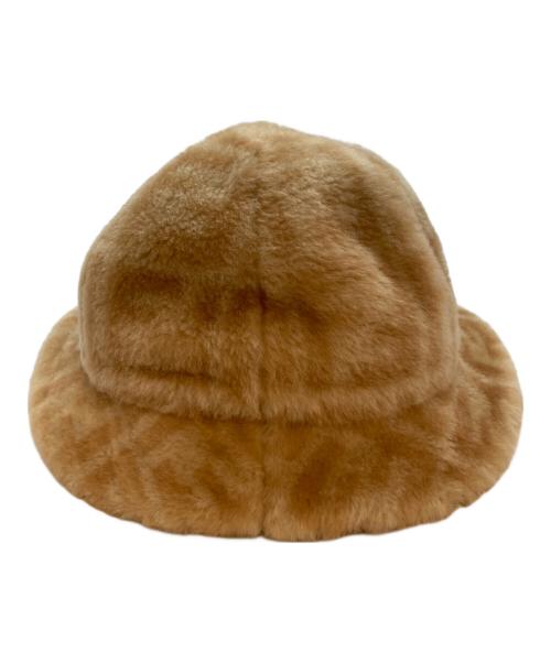 FENDI（フェンディ）FENDI (フェンディ) FFロゴ シアリングファー バケットハット ベージュ サイズ:Sの古着・服飾アイテム