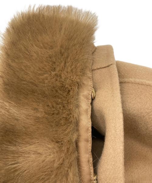 eimy istoire（エイミーイストワール）eimy istoire (エイミーイストワール) ファーポケットマントコート ベージュ サイズ:SIZE 36の古着・服飾アイテム