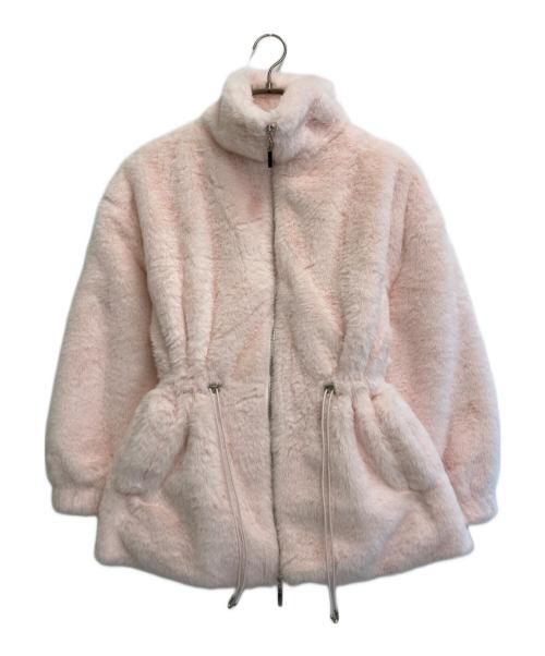 pellicule（ペリキュール）pellicule (ペリキュール) plump fur zip coat ピンク サイズ:SIZE Freeの古着・服飾アイテム