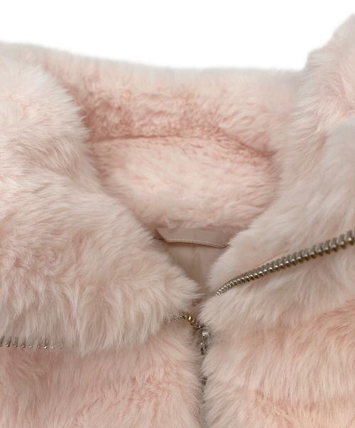pellicule（ペリキュール）pellicule (ペリキュール) plump fur zip coat ピンク サイズ:SIZE Freeの古着・服飾アイテム