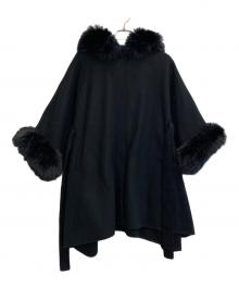 CELFORD（セルフォード）の古着「ファーポンチョコート」｜ブラック
