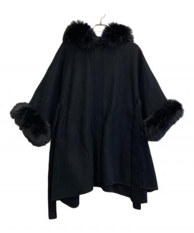 セルフォード ポンチョコート　紺色　美品 中古・古着通販】CELFORD (セルフォード) ファーポンチョコート
