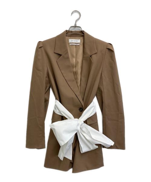 eimy istoire（エイミーイストワール）eimy istoire (エイミーイストワール) リボンベルトテーラードジャケット ベージュ サイズ:SIZE Freeの古着・服飾アイテム