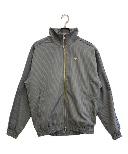 adidas（アディダス）adidas (アディダス) ファイヤーバード ルーズ ピンストライプ トラックトップ グレー サイズ:Mの古着・服飾アイテム