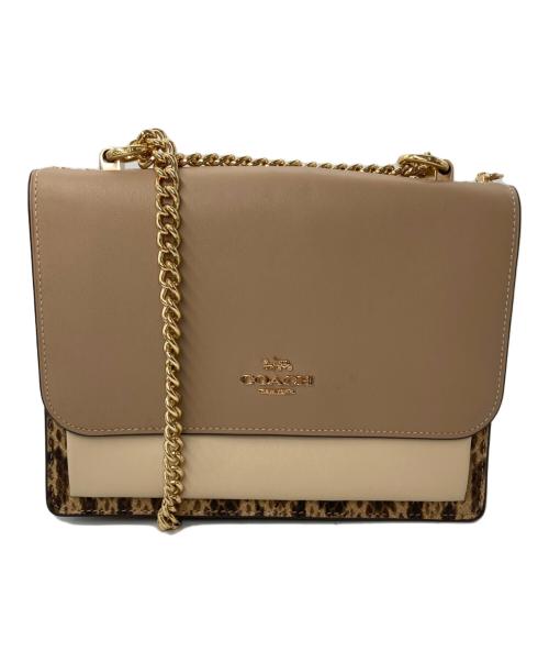 COACH（コーチ）COACH (コーチ) ショルダーバッグ アイボリー×ブラウンの古着・服飾アイテム