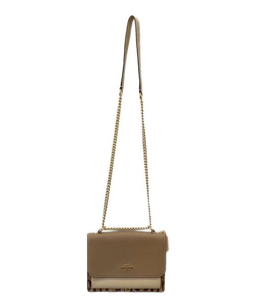 COACH（コーチ）COACH (コーチ) ショルダーバッグ アイボリー×ブラウンの古着・服飾アイテム