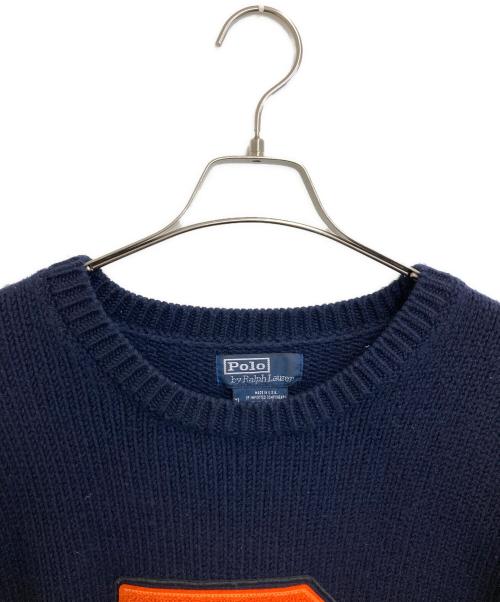 POLO RALPH LAUREN（ポロ・ラルフローレン）POLO RALPH LAUREN (ポロ・ラルフローレン) ヴィンテージ フィット ウール レター セーター ネイビー サイズ:XLの古着・服飾アイテム