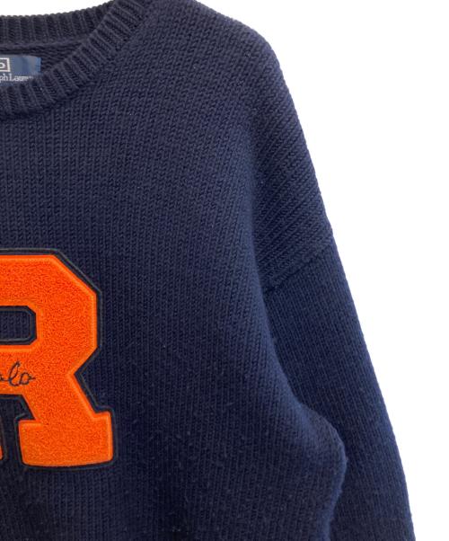 POLO RALPH LAUREN（ポロ・ラルフローレン）POLO RALPH LAUREN (ポロ・ラルフローレン) ヴィンテージ フィット ウール レター セーター ネイビー サイズ:XLの古着・服飾アイテム