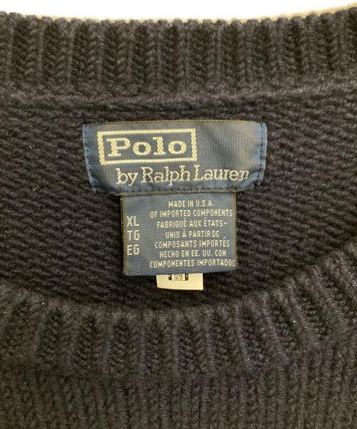 POLO RALPH LAUREN（ポロ・ラルフローレン）POLO RALPH LAUREN (ポロ・ラルフローレン) ヴィンテージ フィット ウール レター セーター ネイビー サイズ:XLの古着・服飾アイテム