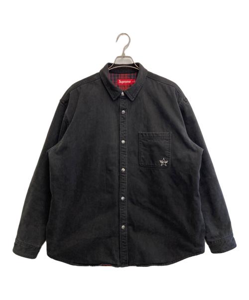 SUPREME（シュプリーム）SUPREME (シュプリーム) 25AW Quilted Lined Denim Snap Shirt ブラック サイズ:XLの古着・服飾アイテム