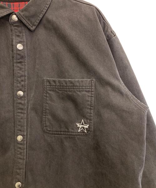 SUPREME（シュプリーム）SUPREME (シュプリーム) 25AW Quilted Lined Denim Snap Shirt ブラック サイズ:XLの古着・服飾アイテム