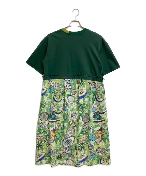 OLLEBOREBLA（アルベロベロ）OLLEBOREBLA (アルベロベロ) 豚さんトロピカルフルーツ柄ワンピース グリーン サイズ:-の古着・服飾アイテム