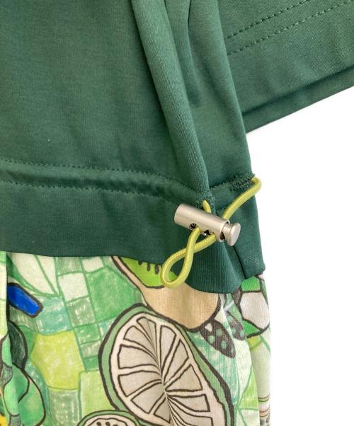 OLLEBOREBLA（アルベロベロ）OLLEBOREBLA (アルベロベロ) 豚さんトロピカルフルーツ柄ワンピース グリーン サイズ:-の古着・服飾アイテム