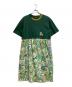 OLLEBOREBLA（アルベロベロ）の古着「豚さんトロピカルフルーツ柄ワンピース」｜グリーン