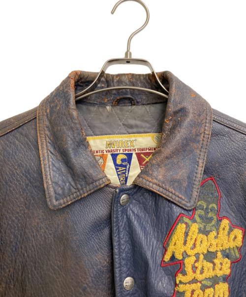 AVIREX（アヴィレックス）AVIREX (アヴィレックス) ALASKAN WILD BEARSスタジャン ネイビー×ベージュ サイズ:Mの古着・服飾アイテム