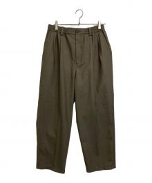 nano・universe（ナノ・ユニバース）の古着「ドライギャバワイドイージースラックス」｜ブラウン