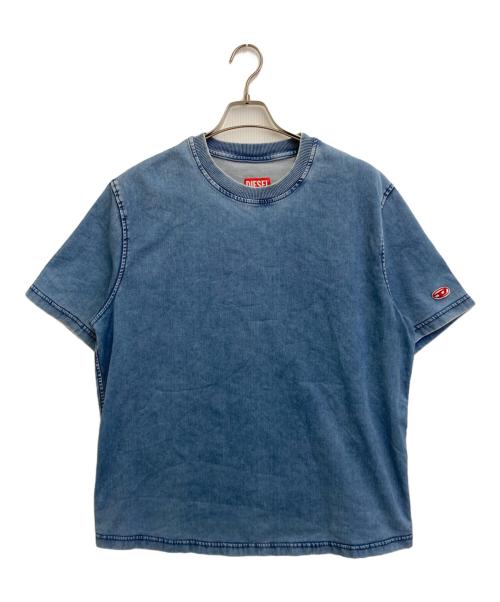 DIESEL（ディーゼル）DIESEL (ディーゼル) ジョグファブリックデニムTシャツ ブルー サイズ:XLの古着・服飾アイテム