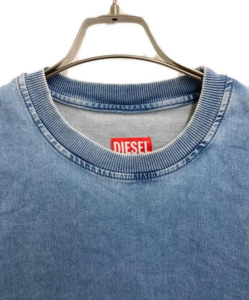 DIESEL（ディーゼル）DIESEL (ディーゼル) ジョグファブリックデニムTシャツ ブルー サイズ:XLの古着・服飾アイテム