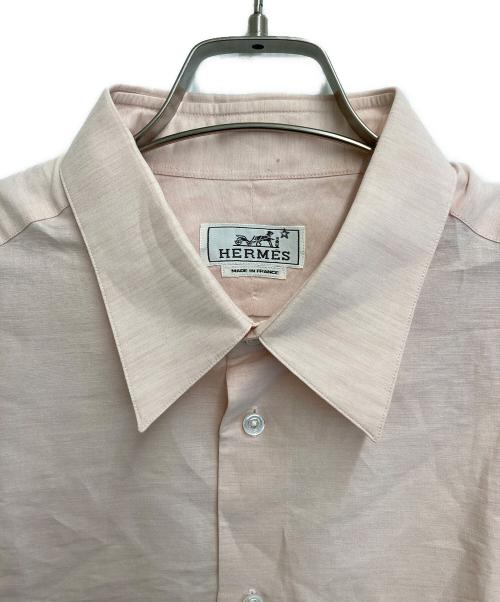 HERMES（エルメス）HERMES (エルメス) セリエボタンリネンシャツ ピンク サイズ:43の古着・服飾アイテム