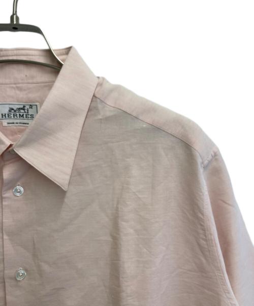 HERMES（エルメス）HERMES (エルメス) セリエボタンリネンシャツ ピンク サイズ:43の古着・服飾アイテム