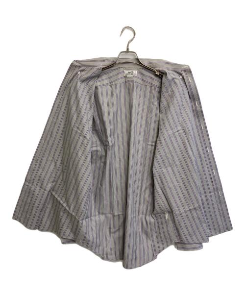 HERMES（エルメス）HERMES (エルメス) セリエボタンストライプコットンシャツ グレー×パープル サイズ:43の古着・服飾アイテム