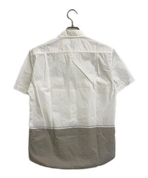 STONE ISLAND（ストーンアイランド）STONE ISLAND (ストーンアイランド) 17SS ボーダーシャツ ホワイト×カーキ サイズ:SIZE Freeの古着・服飾アイテム