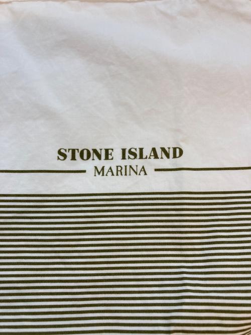 STONE ISLAND（ストーンアイランド）STONE ISLAND (ストーンアイランド) 17SS ボーダーシャツ ホワイト×カーキ サイズ:SIZE Freeの古着・服飾アイテム