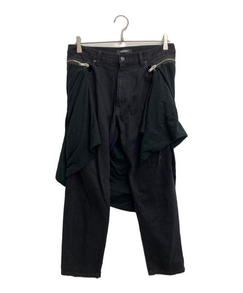 UNDERCOVER（アンダーカバー）UNDERCOVER (アンダーカバー) フリンジスキニーデニム ブラック サイズ:SIZE 3の古着・服飾アイテム